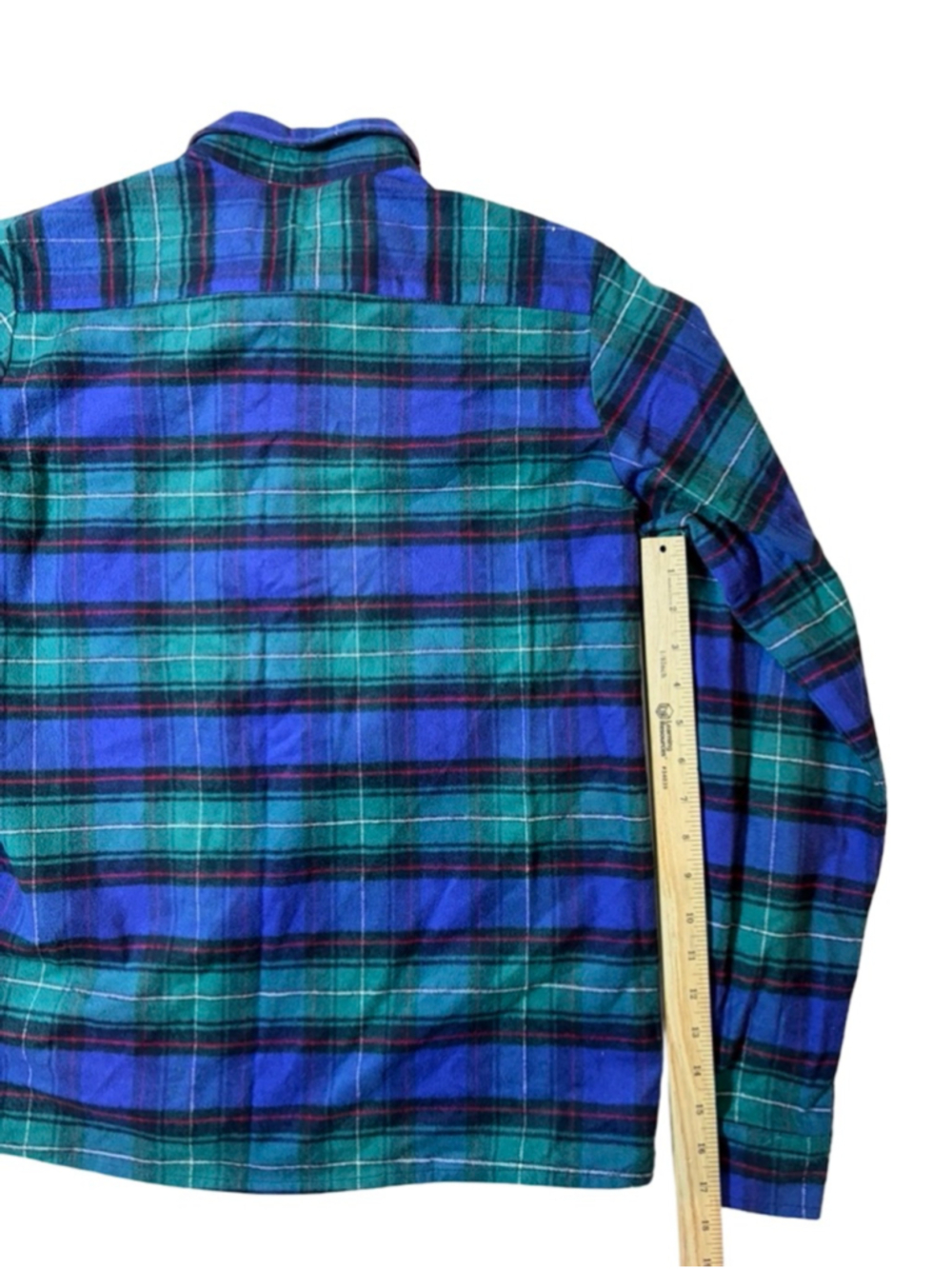 Vermont Flannel Co Plaid Flannel Shirt Blue Green Cotton Button Up Large USA - Picture 7 of 7